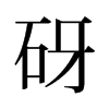 砑的舊字形